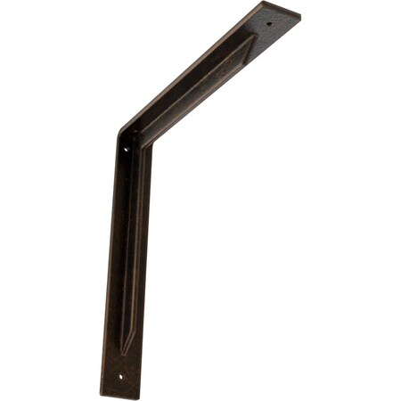 Ekena Millwork Stockport Steel Bracket, Antiqued Bronze 2"W x 14"D x 14"H BKTM02X14X14STABZ